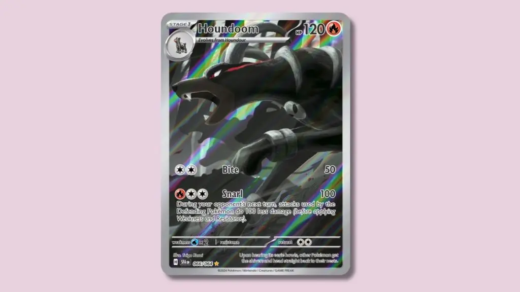 Houndoom Shrouded Fable Pokemon card.