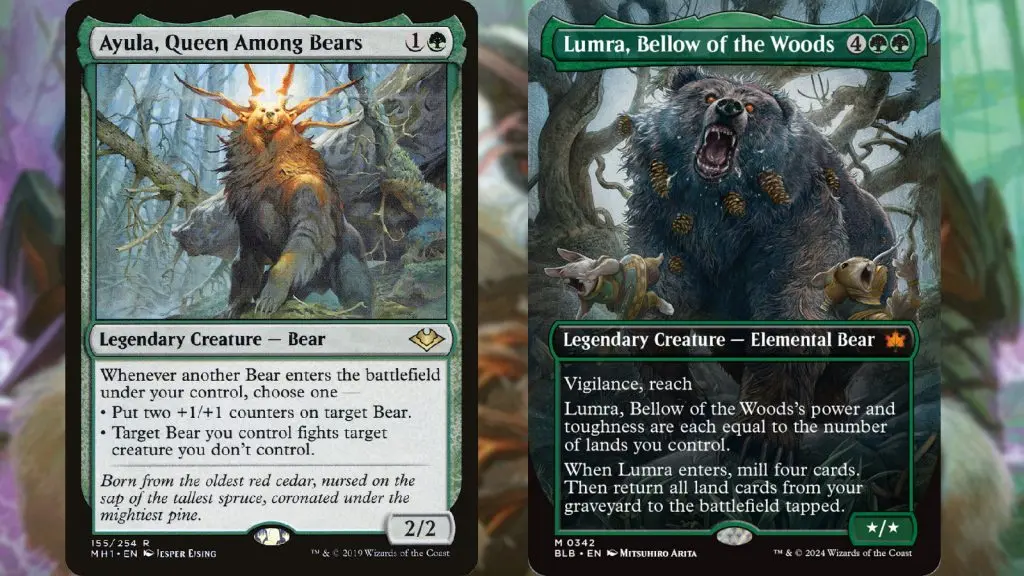 MTG Bloomburrow Bear comparison