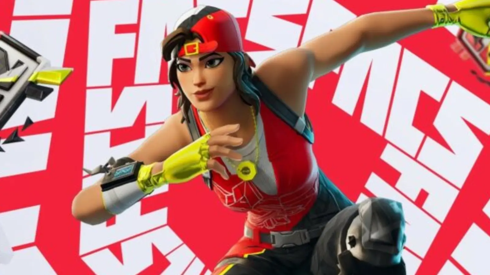 A screenshot featuring the FNCS Champion Sparkplug skin in Fortnite.