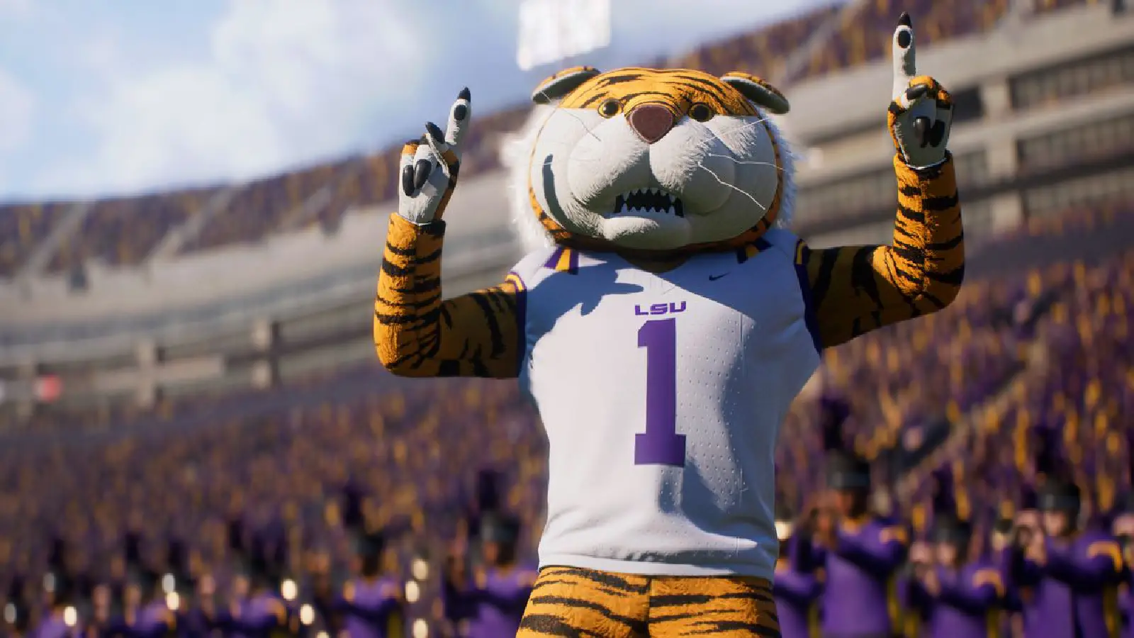 College Footbal 25 mascot in game cutscene