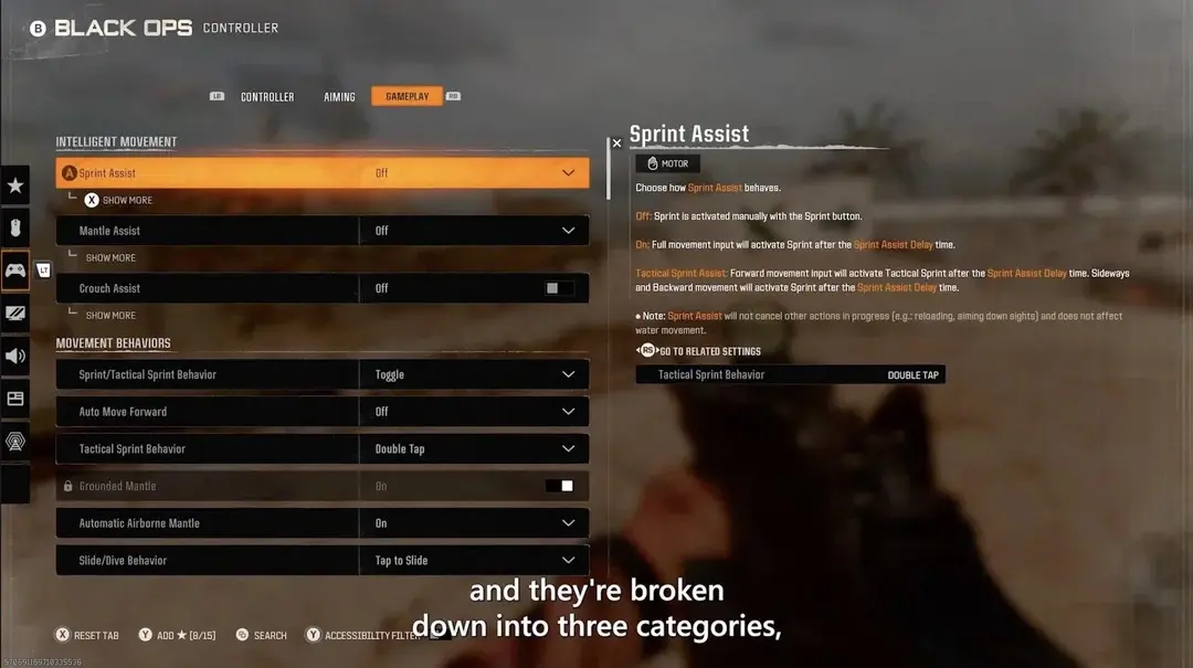 Black Ops 6 sprint settings