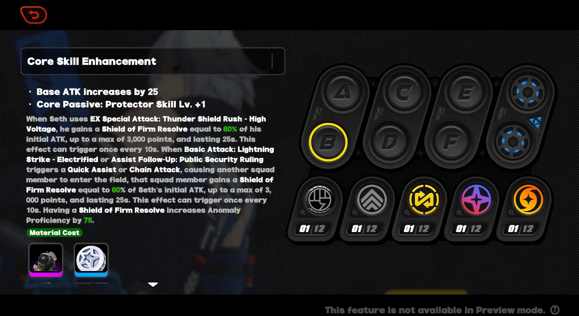 A screenshot of Seth's Core Skill from Zenless Zone Zero.