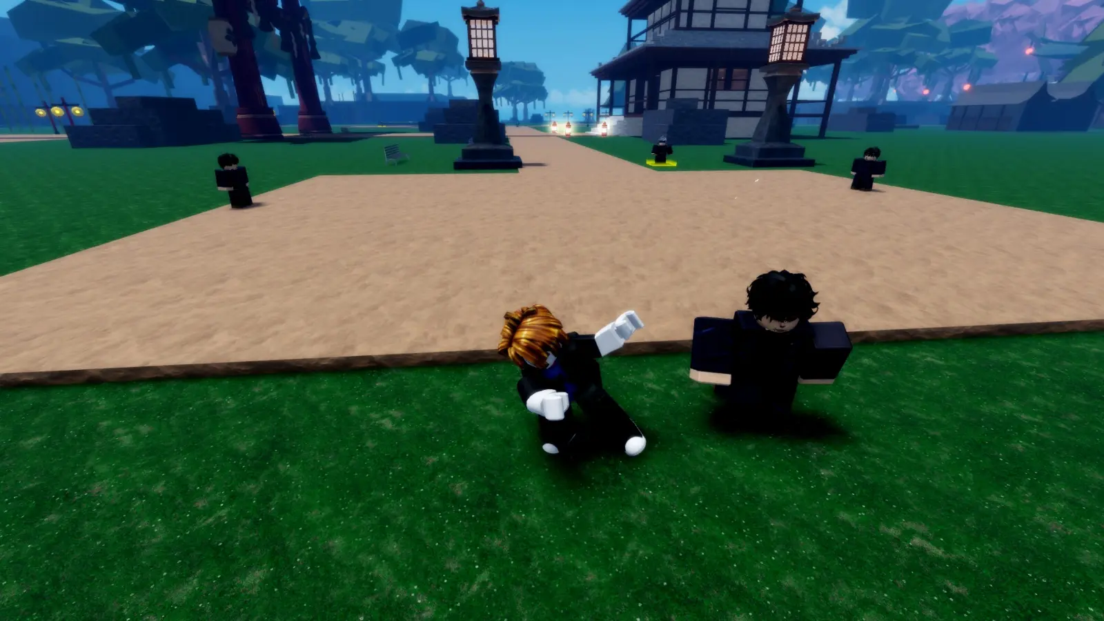 Jujutsu Legacy player fighting an NPC.