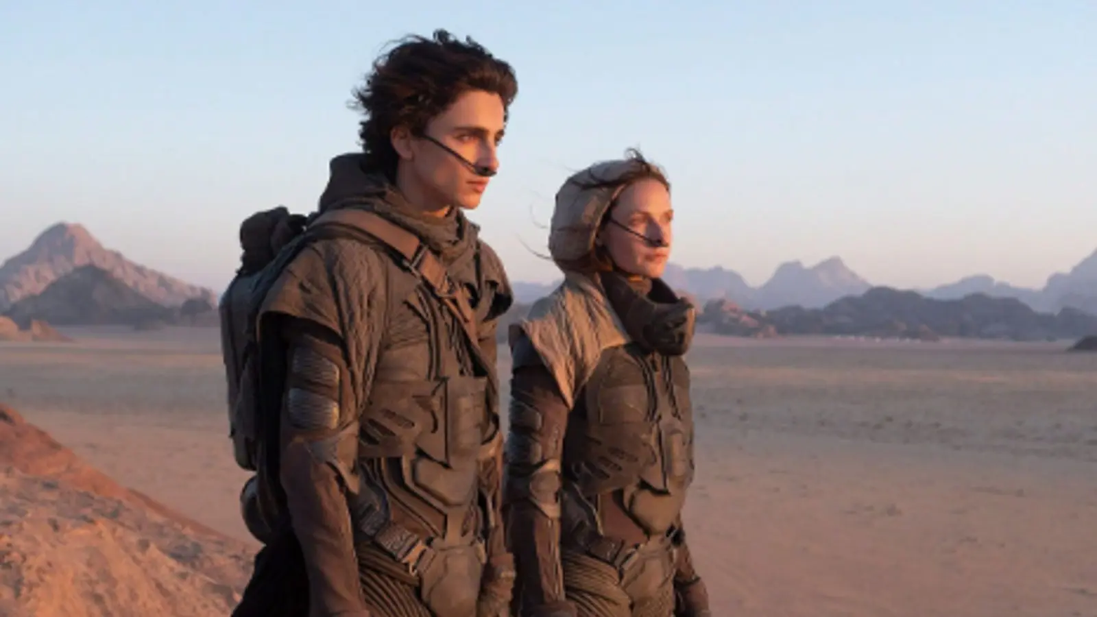 Timothée Chalamet and Rebecca Ferguson in Dune