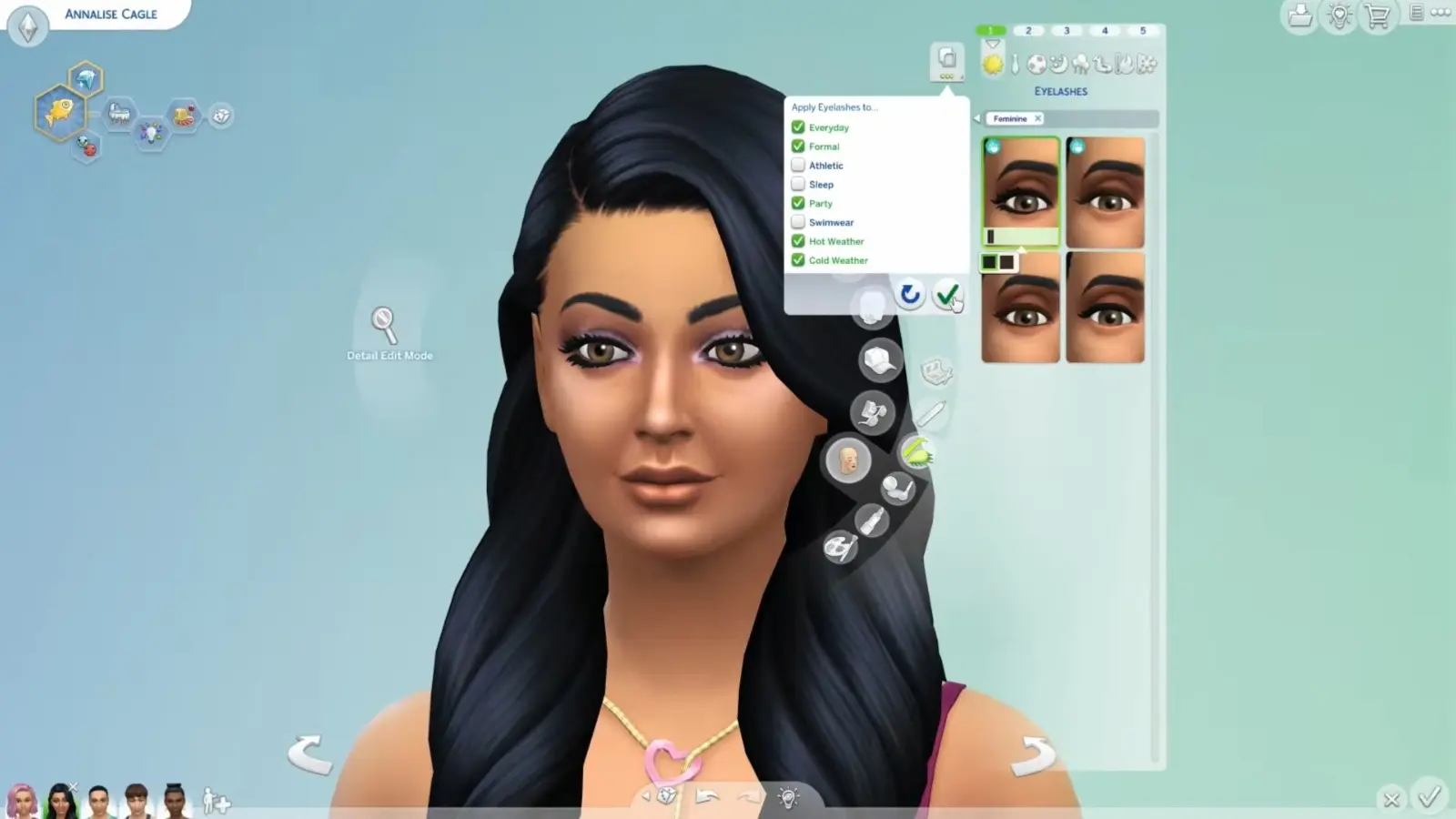 A screenshot featuring the new Sims 4 CAS feature.