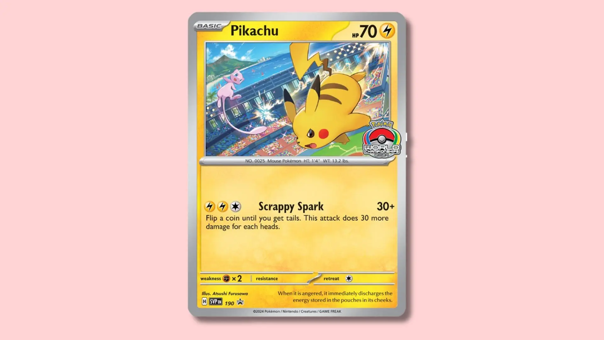 Pikachu Worlds 2024 Pokemon card.