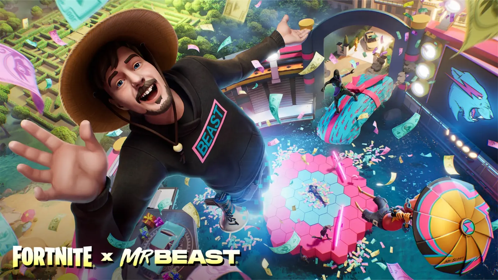 MrBeast skin cover in Fortnite