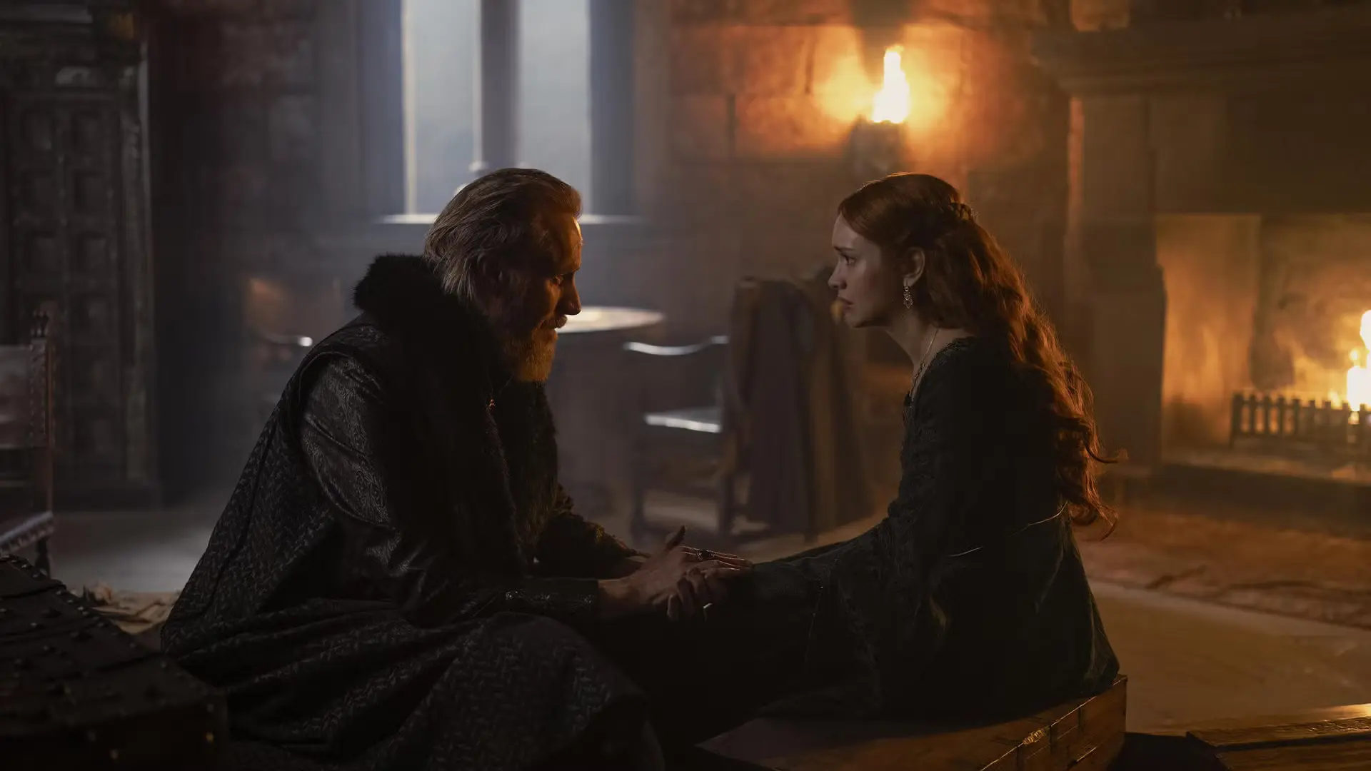 House of the Dragon Season 2 ending explained: Rhys Ifans as Otto Hightower and Olivia Cooke as Alicent Hightower