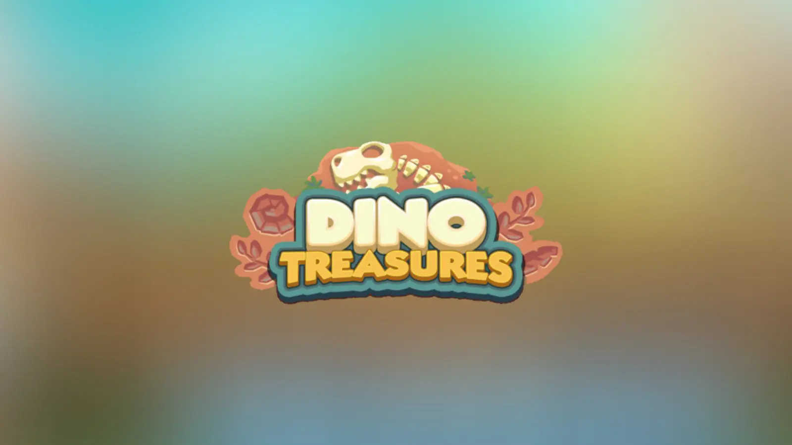 Dino Treasures logo in Monopoly Go in blurred background