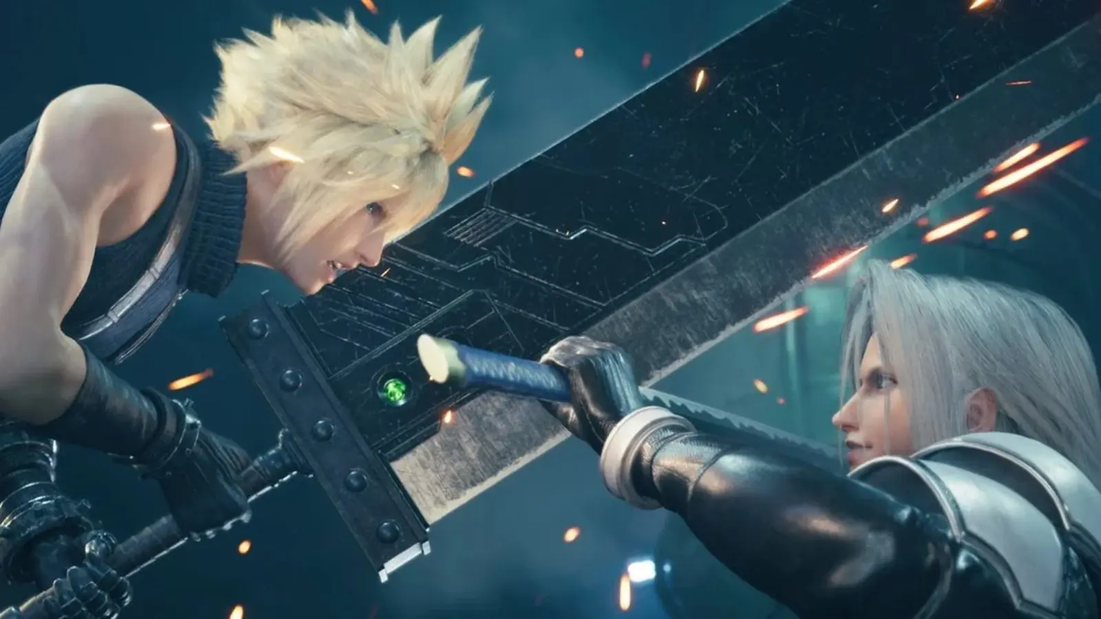 An image of Cloud and Sephiroth from Final Fantasy 7.