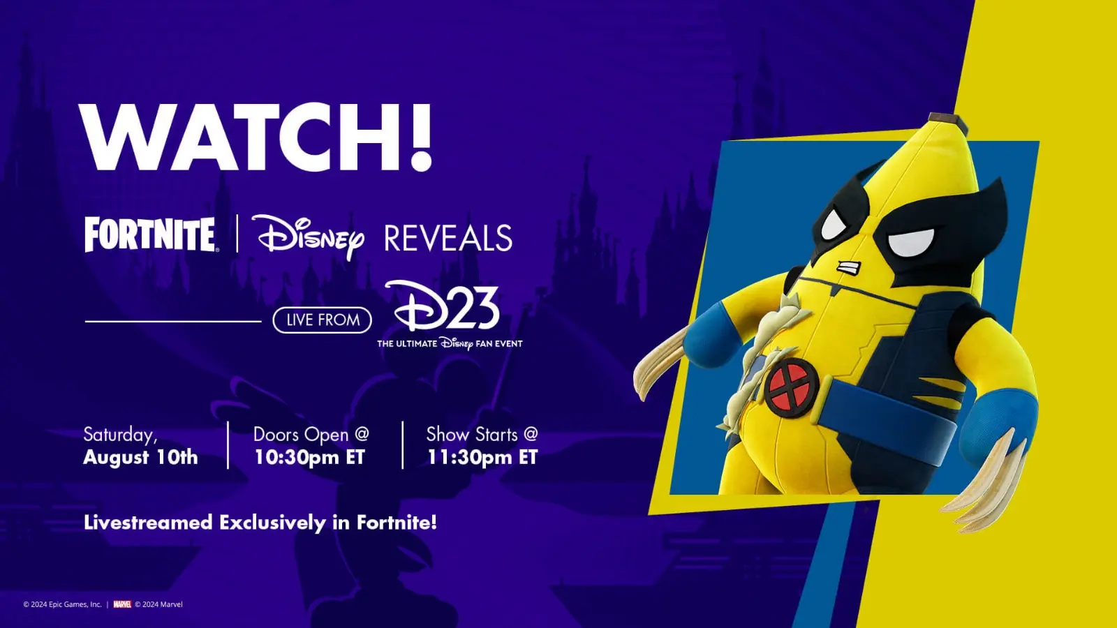 Disney D23 timings in Fortnite