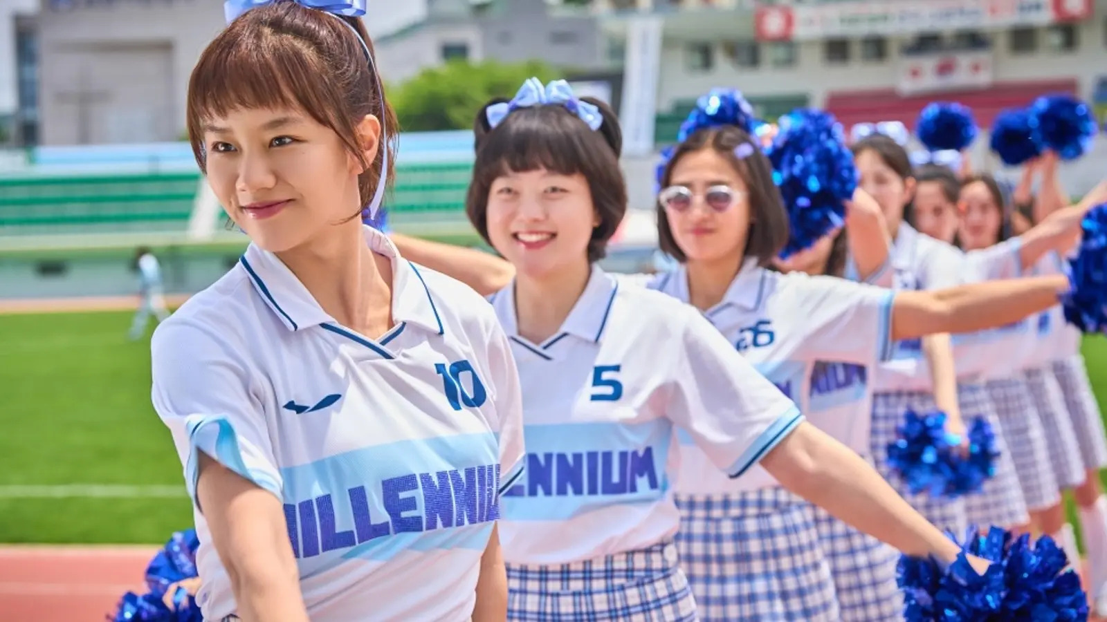 The Millennium Girls doing a cheer in Victory.