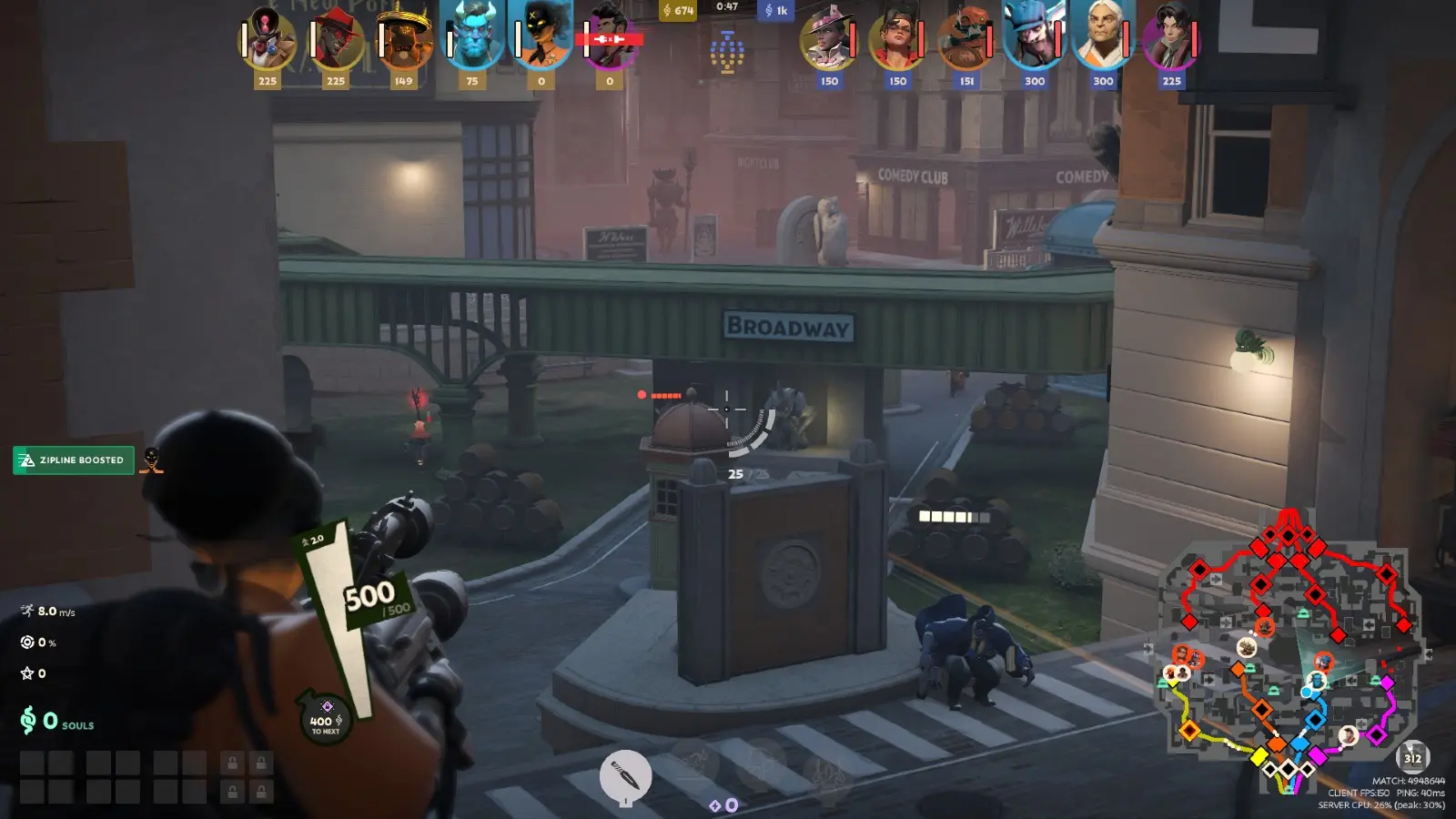 A screenshot of Deadlock gameplay.