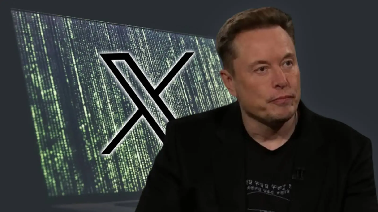 An image by Markus Spiske on Unsplash, with the X logo on top, with Elon Musk taken from an interview on HBO's Real Time with Bill Maher.