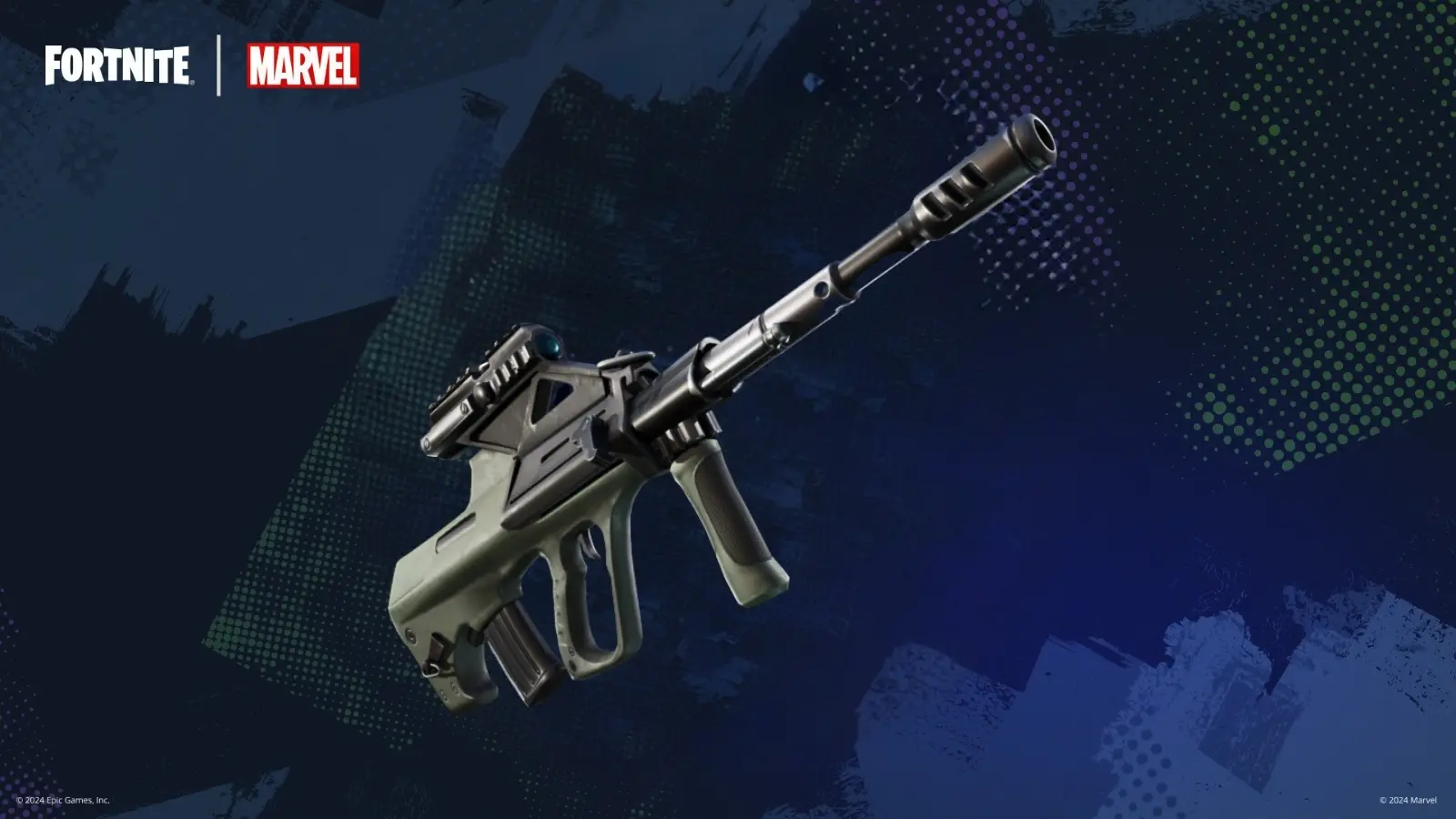 cover art for the Striker Burst Rifle in Fortnite Chapter 5 Season 4.