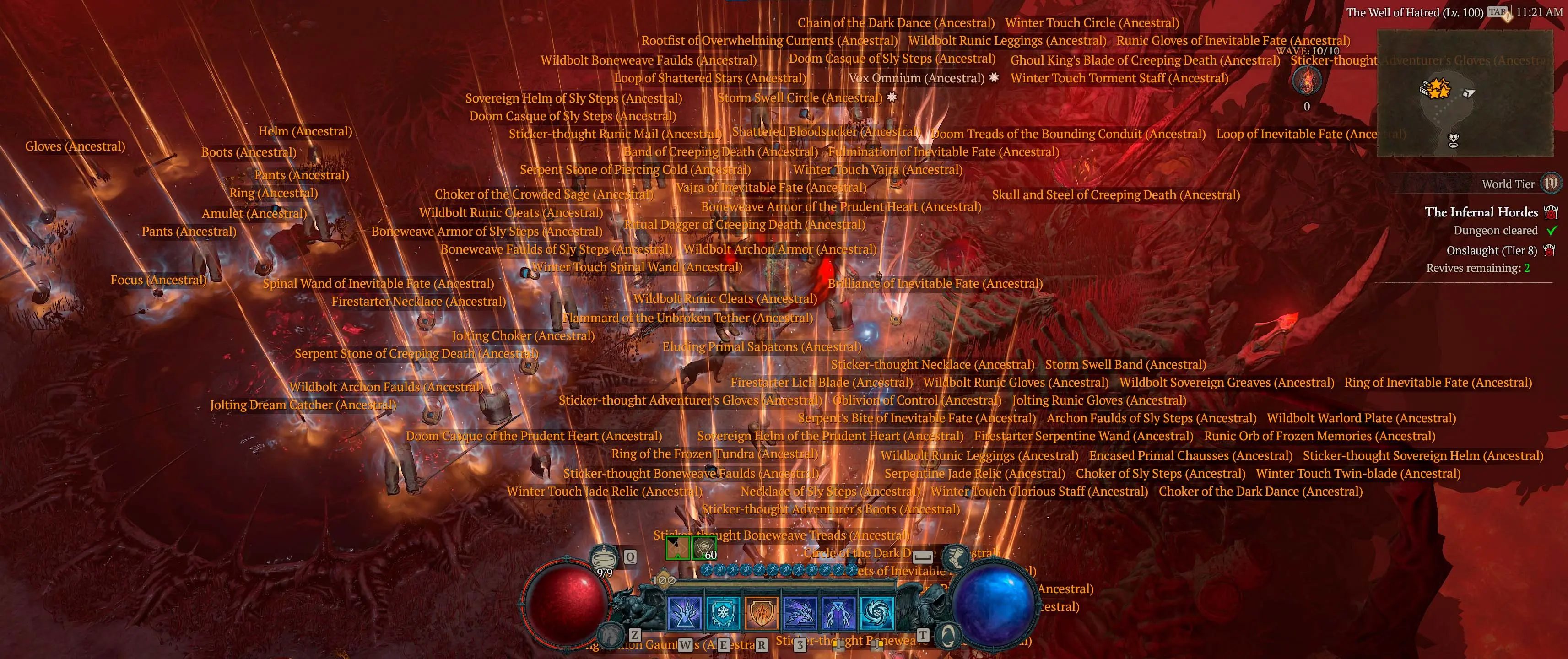 floor covered in legendary loot in Diablo 4