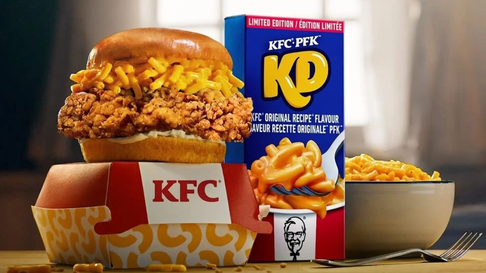 kraft mac and cheese KFC burger