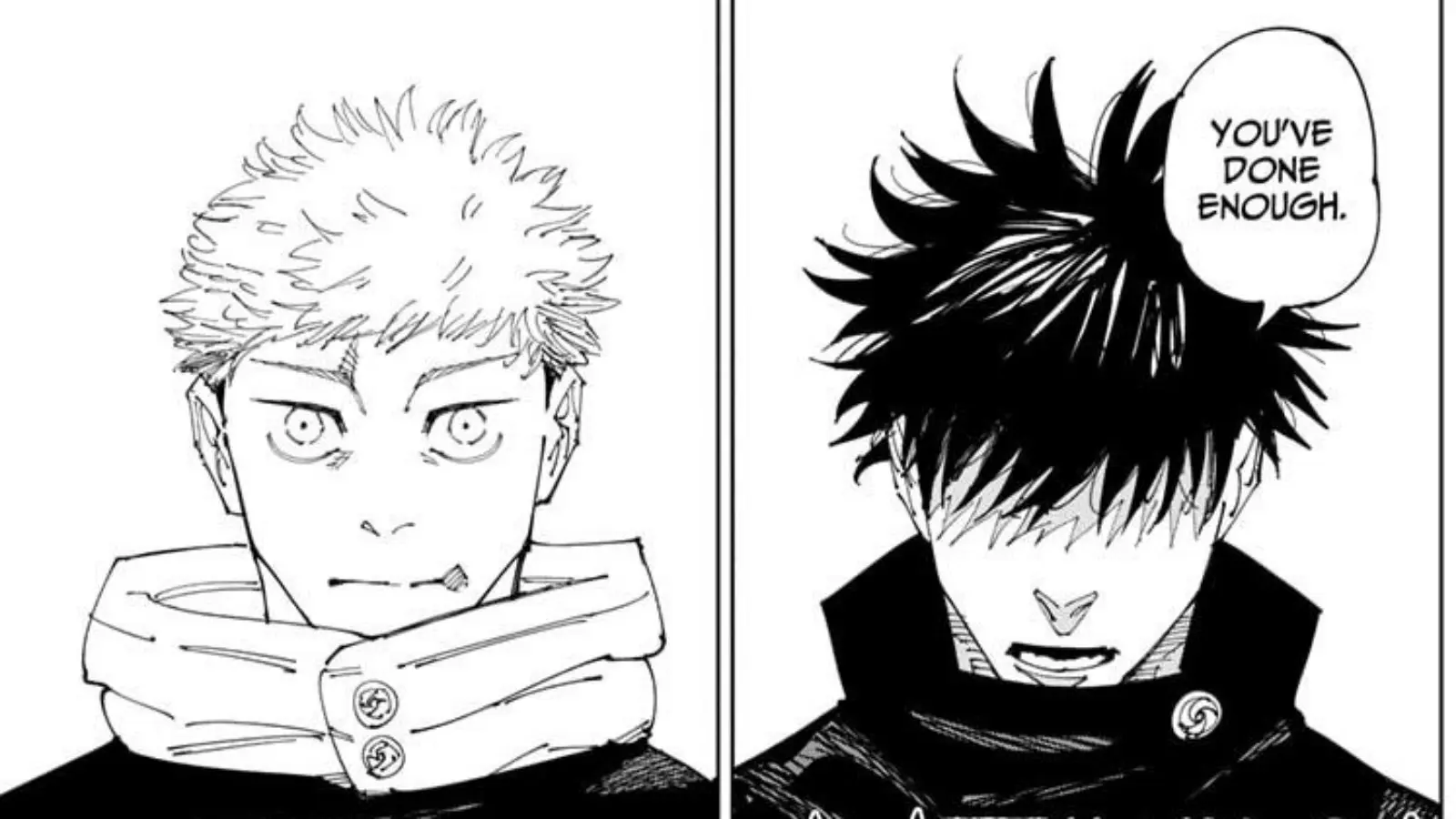 Yuji and Megumi in Jujutsu Kaisen