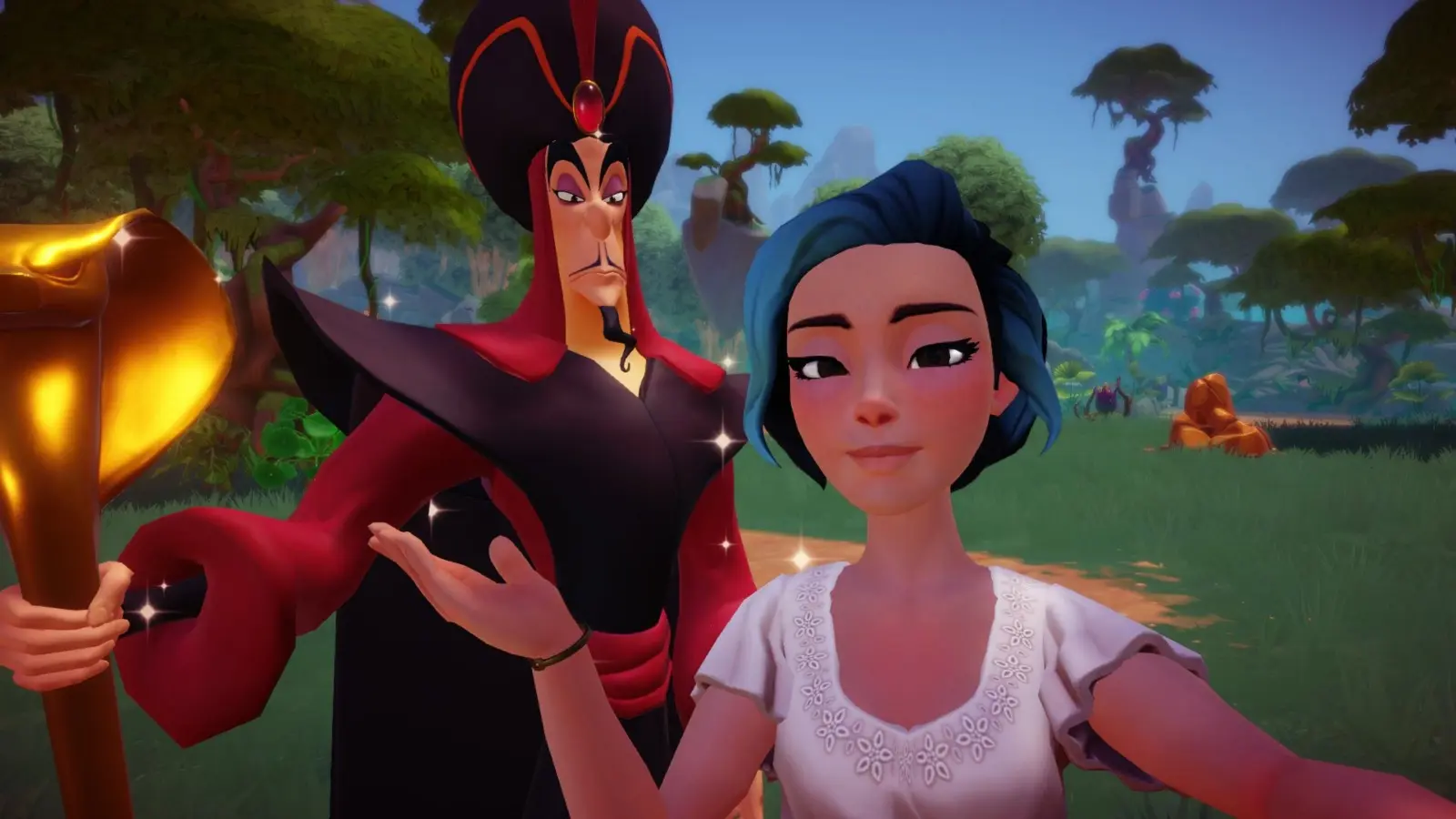 Player and Jafar in Disney Dreamlight Valley