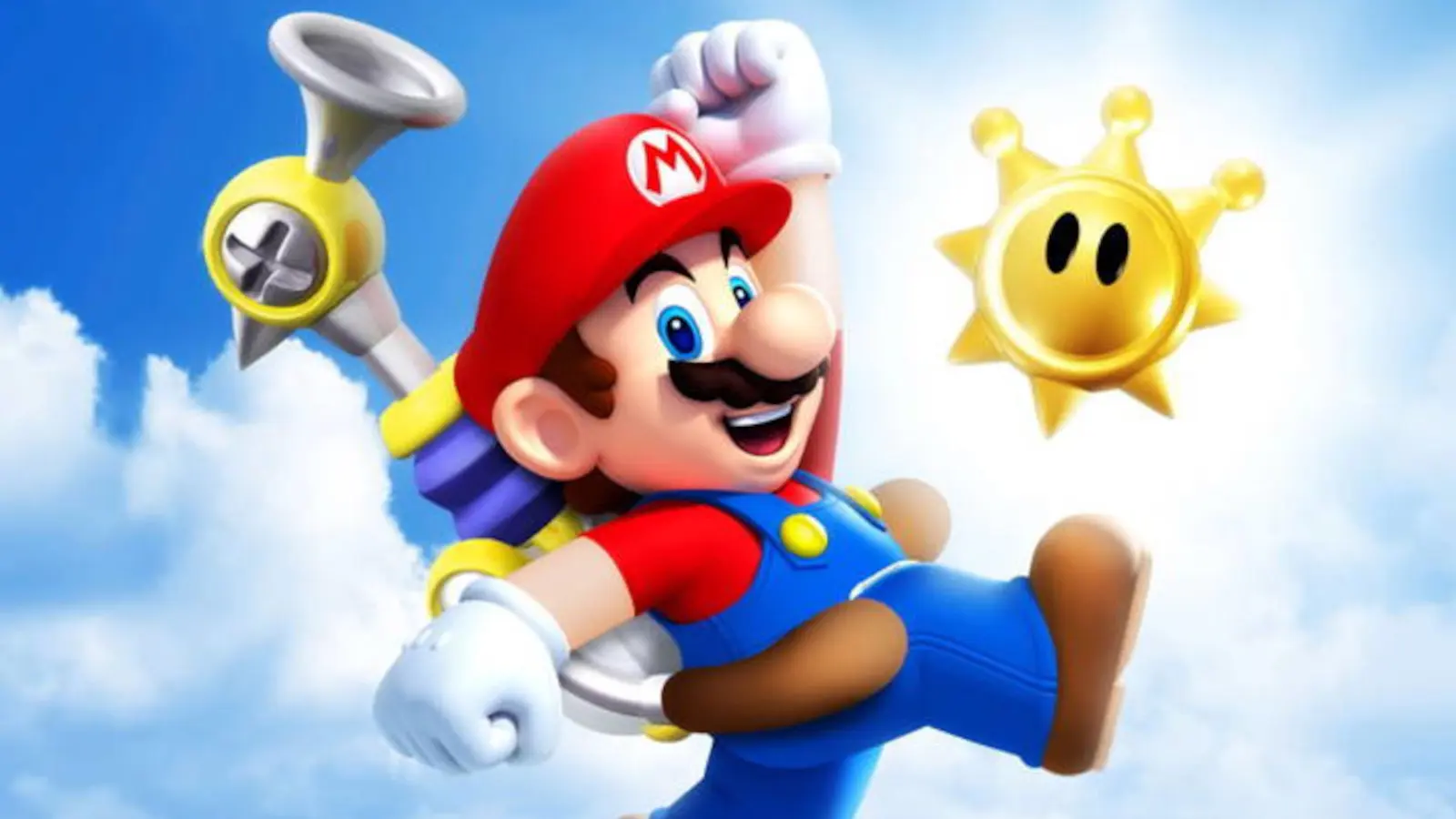 Mario using the FLUDD system in Mario Sunshine