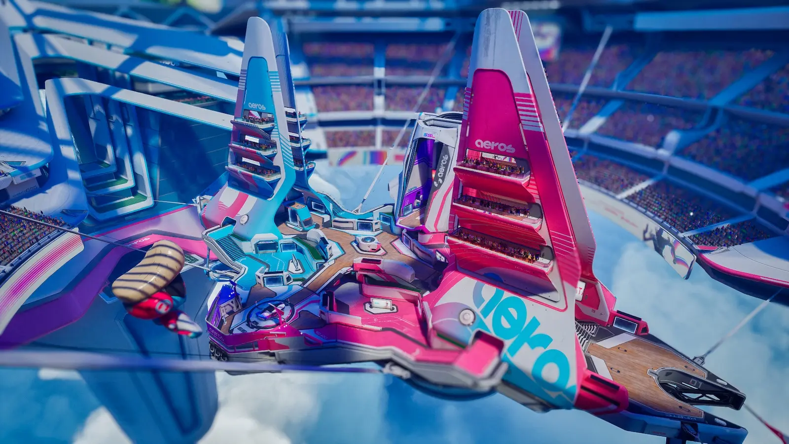 Splitgate 2 overhead view of arena