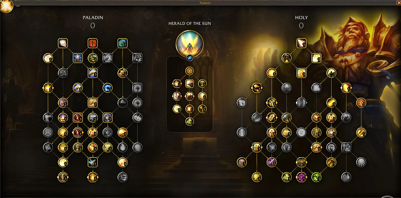 The talent trees for Holy Paladin in WoW: The War Within