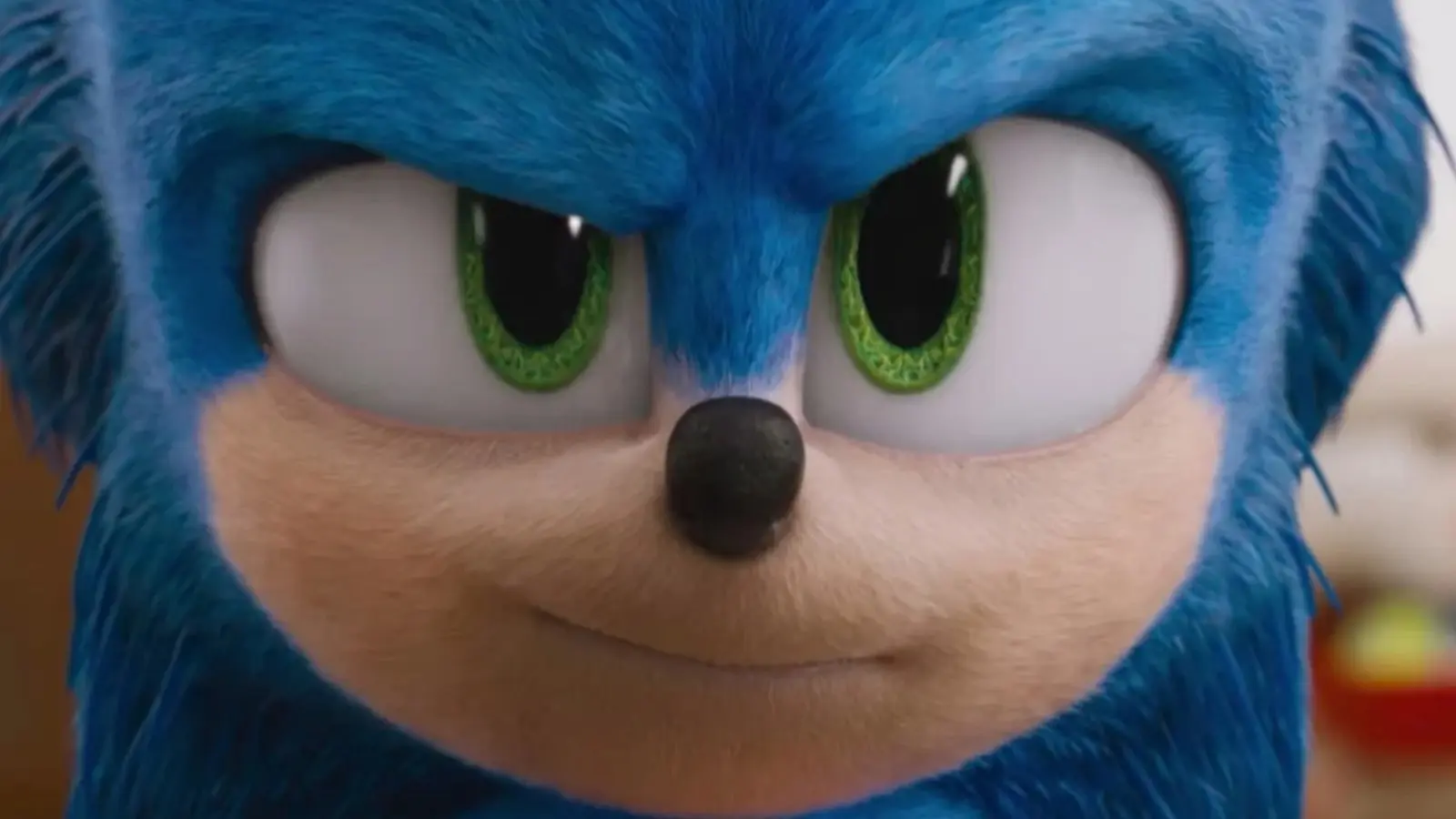 Sonic the Hedgehog looks into the camera