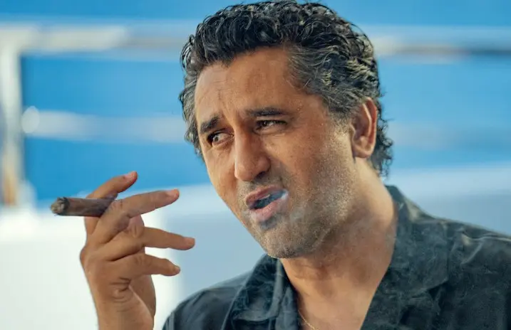 Cliff Curtis as Poseidon in KAOS.