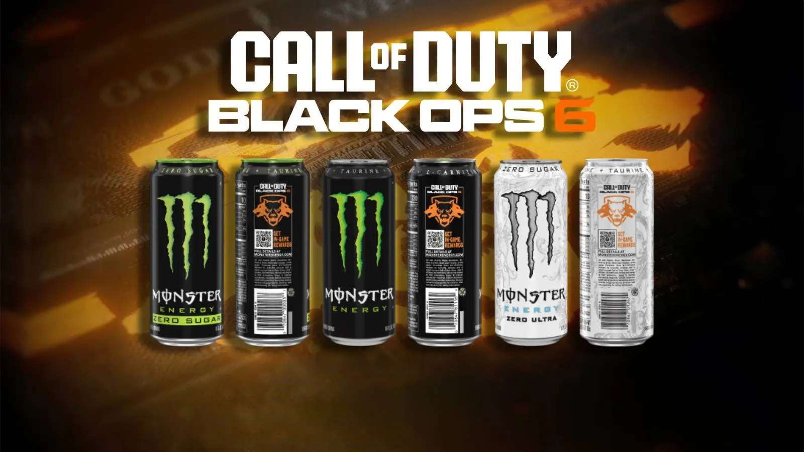 Black Ops 6 Monster Energy cans