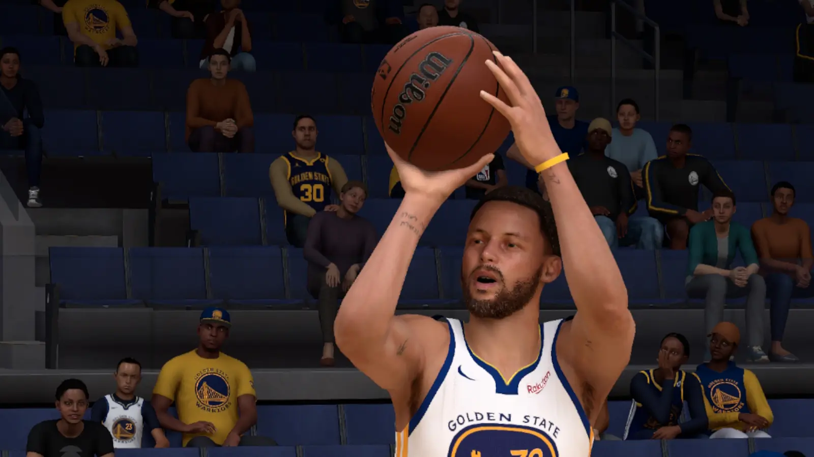 Steph Curry shooting in NBA 2K25.