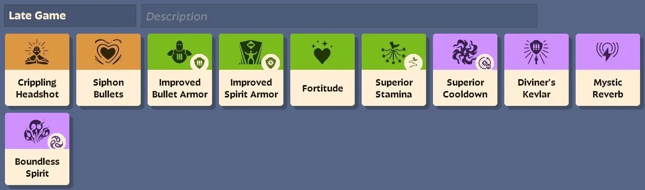 In-Game screenshot of Paradox Late Game Items in Deadlock