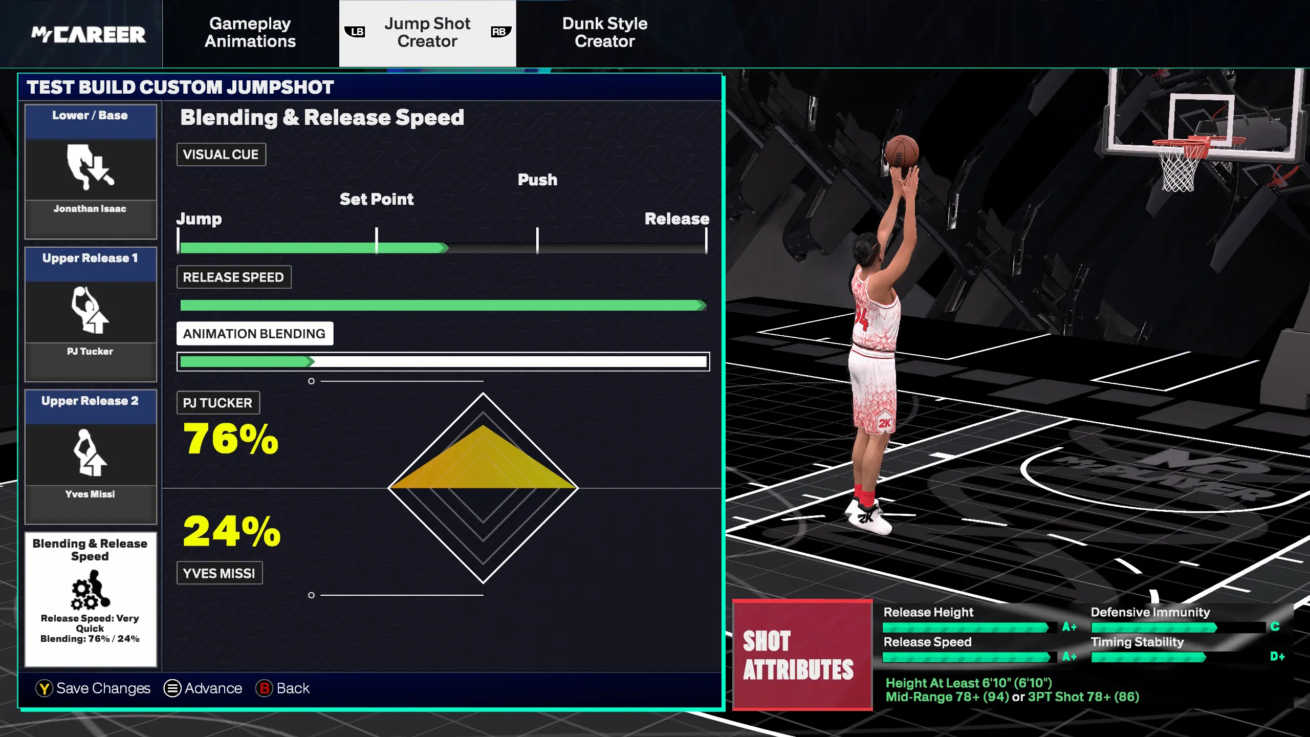 Jump Shot creator in NBA 2K25.