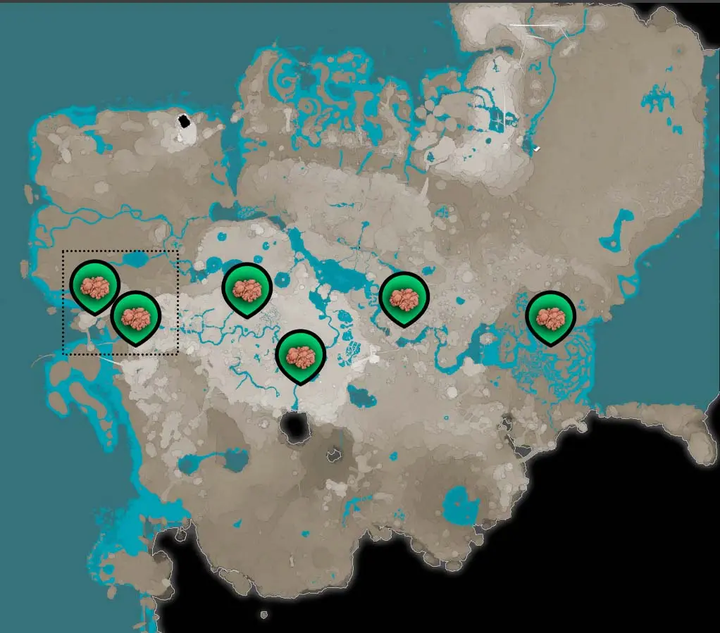 All Pure Bauxite Nodes locations in Satisfactory