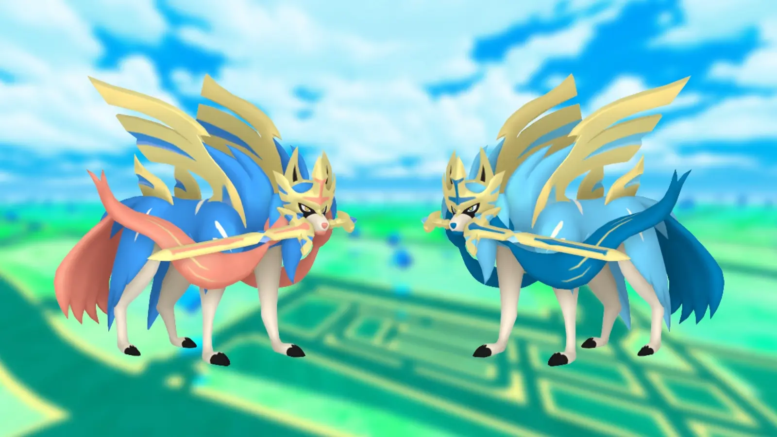 Zacian and Shiny Zacian