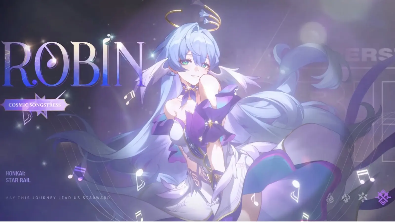 A screenshot of Robin from her Honkai Star Rail trailer