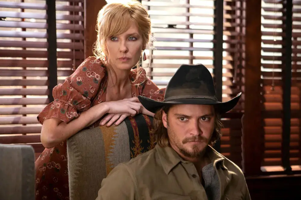 Kelly Reilly as Beth Dutton and Luke Grimes as Kayce Dutton in Yellowstone