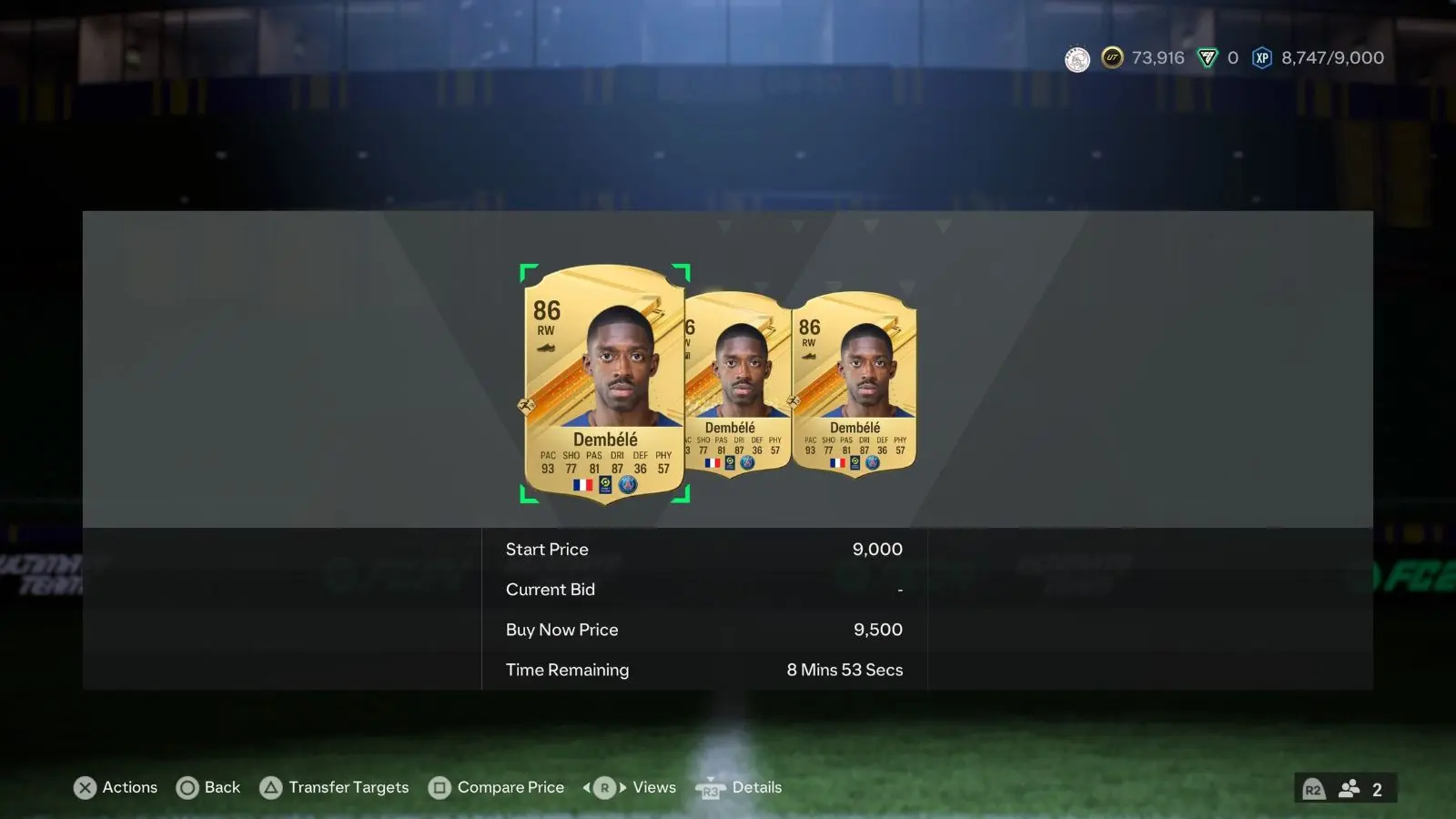 Screenshot of EA FC 25 Transfer Market