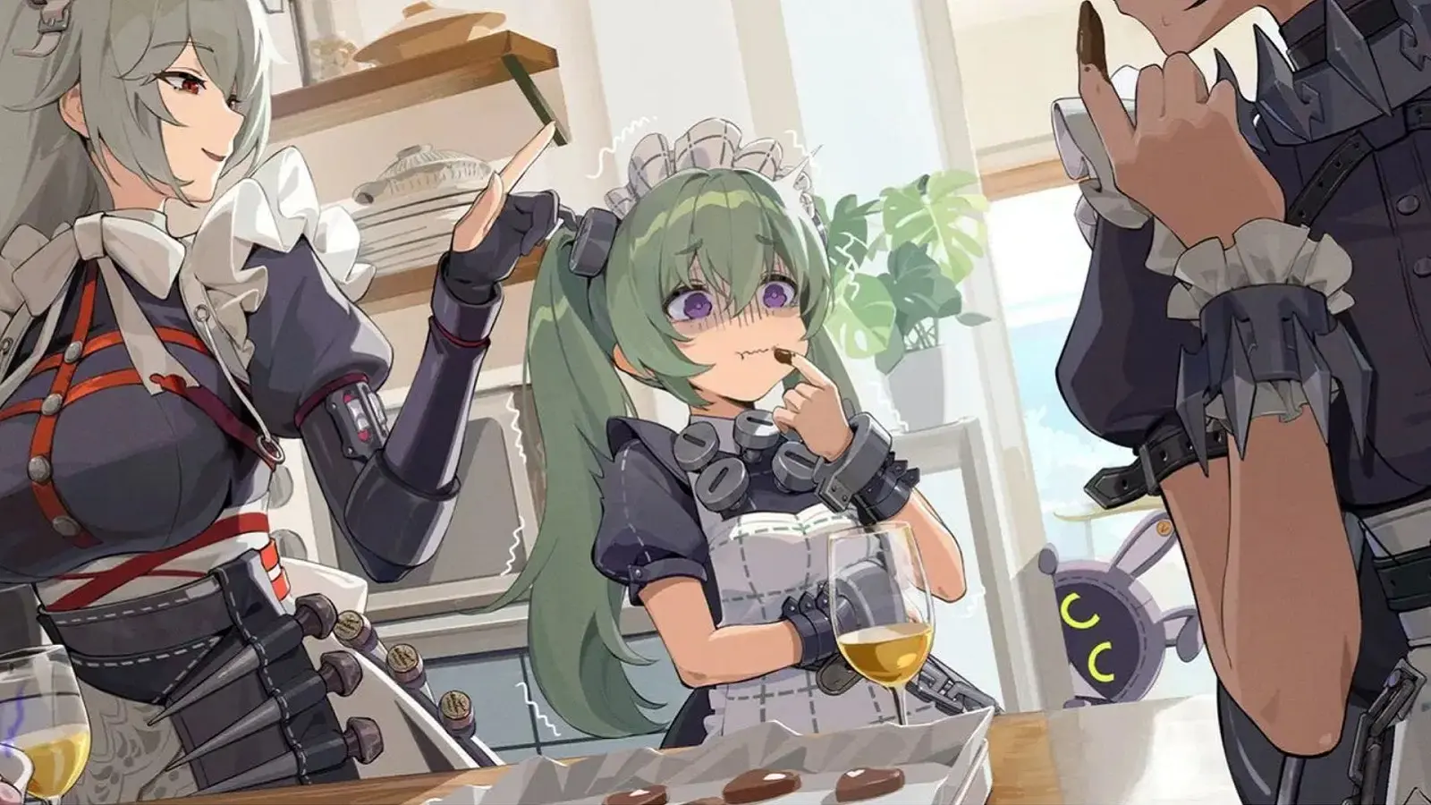 Zenless Zone Zero maids eating food