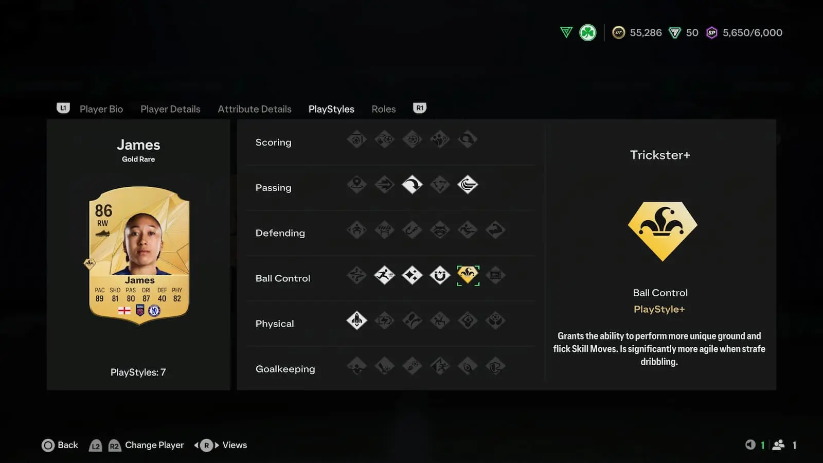 James' PlayStyles in EA FC 25