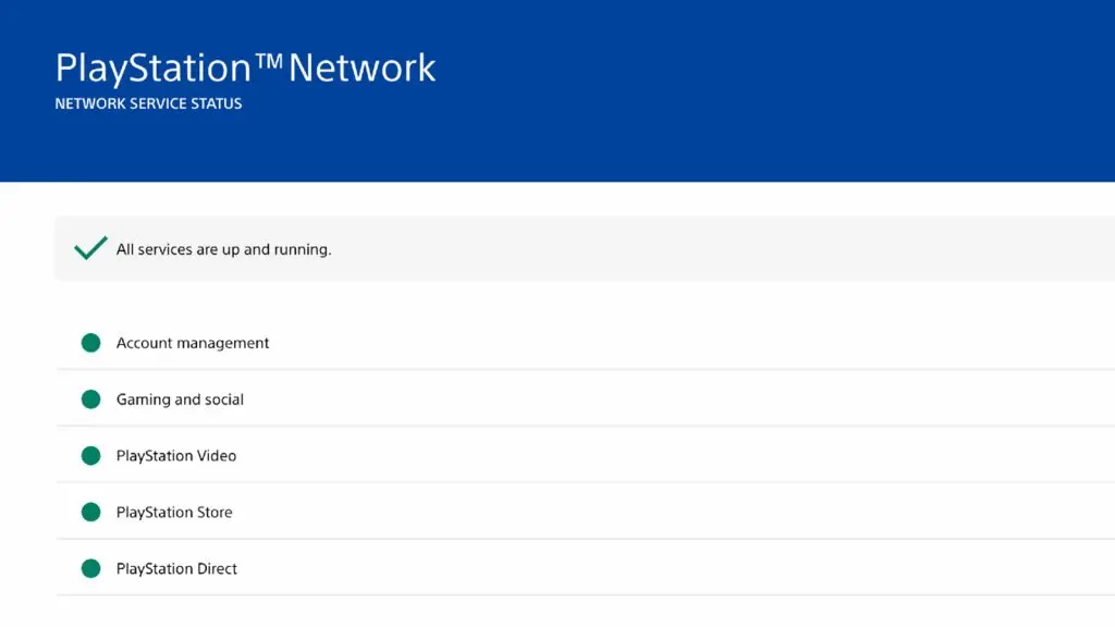 Sony PSN status