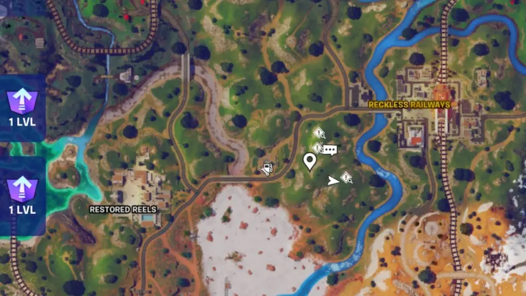 A screenshot featuring Rift Beacons location in Fortnite.