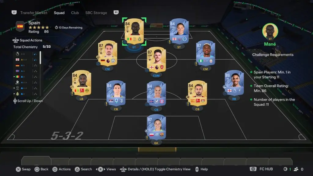 Spain SBC solution in EA FC 25