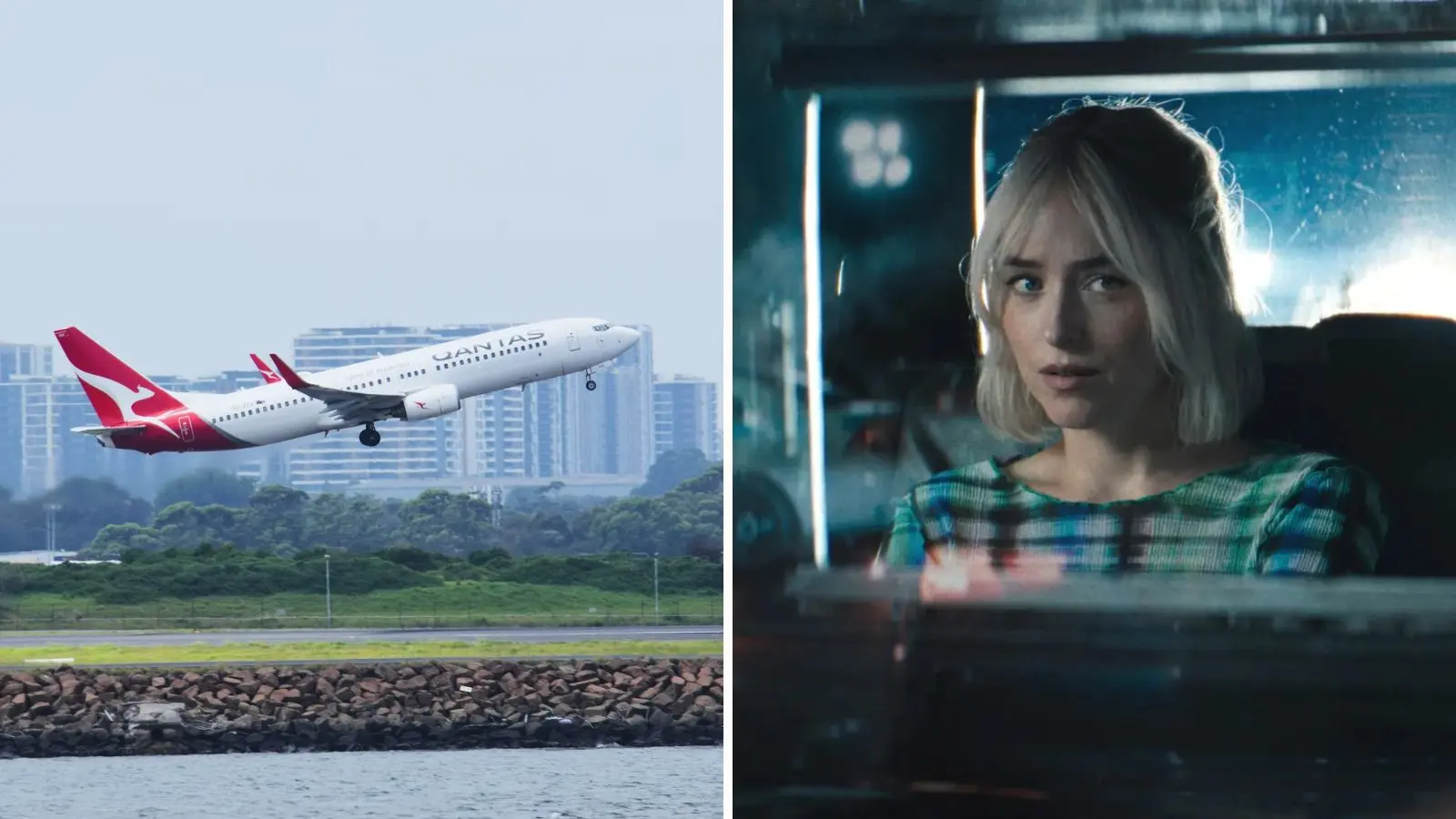 Qantas airline and Dakota Johnson