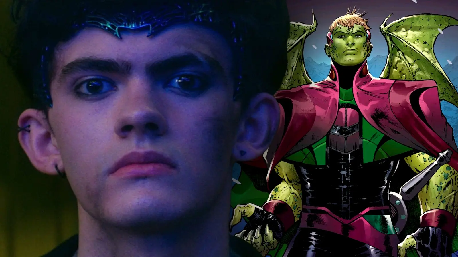 Joe Locke as Wiccan in Agatha All Along and Hulkling in the Marvel comics