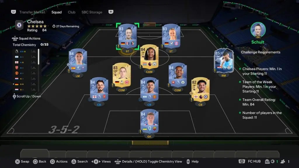 Cole Palmer Chelsea squad in EA FC 25