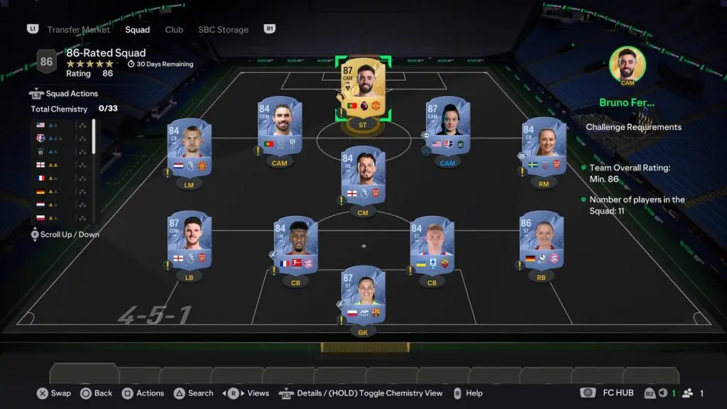 86-Rated Squad in EA F 25