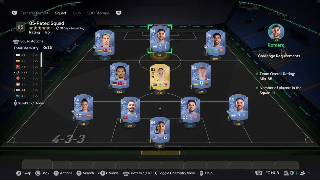 85-Rated Squad in EA FC 25