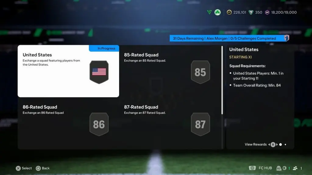 Alex morgan SBC requirments in EA FC 25