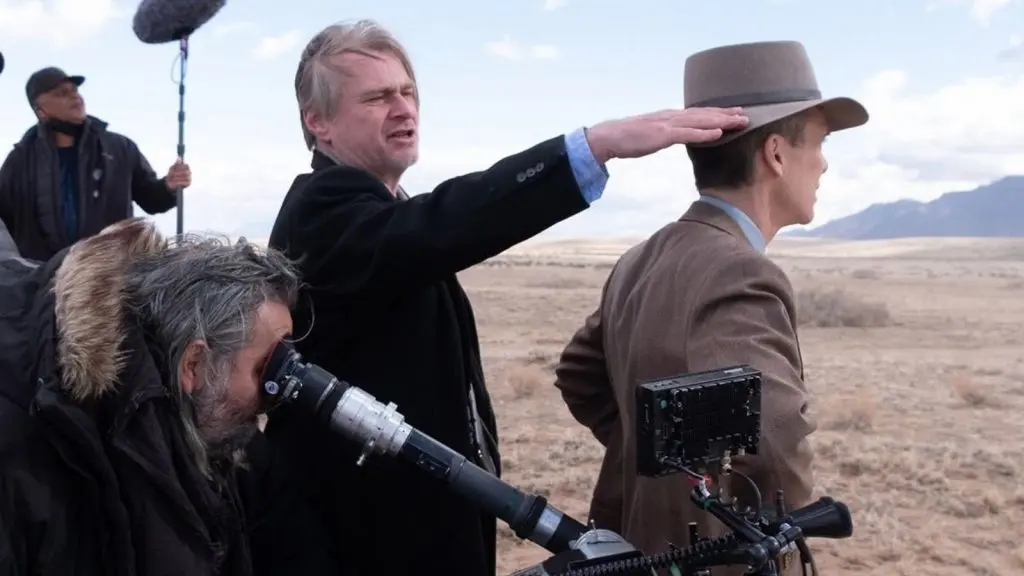 Christopher Nolan on the set of Oppenheimer