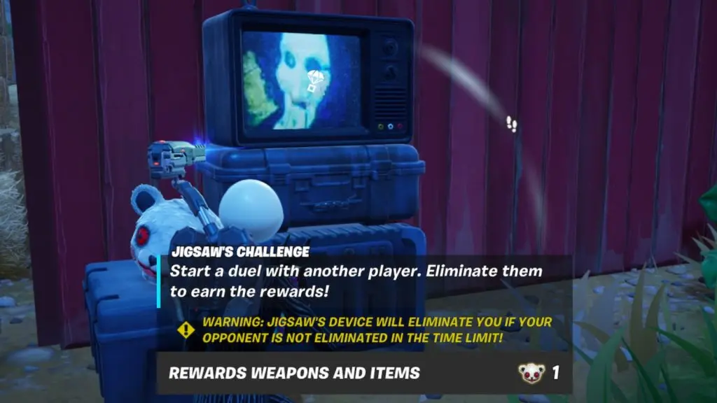 A screenshot featuring Jigsaw Challenge in Fortnite.